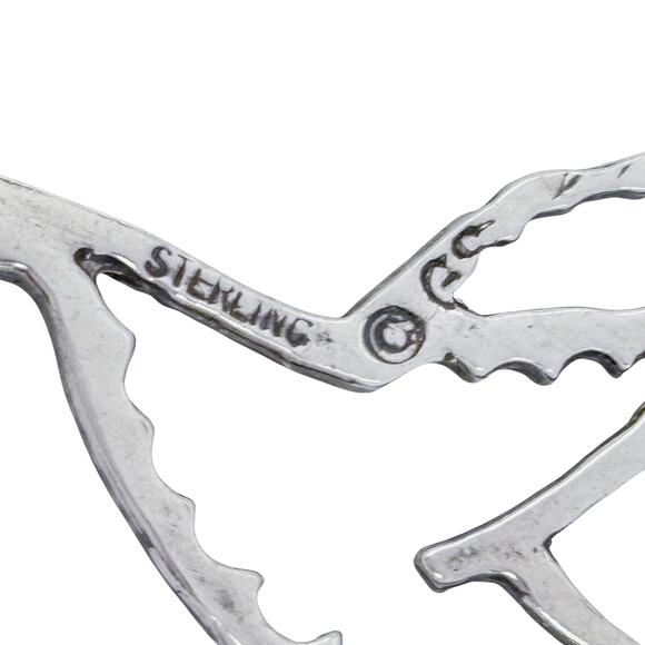 Vintage Sterling Silver 925 | Hummingbird Outline Pendant - Picture 5 of 8